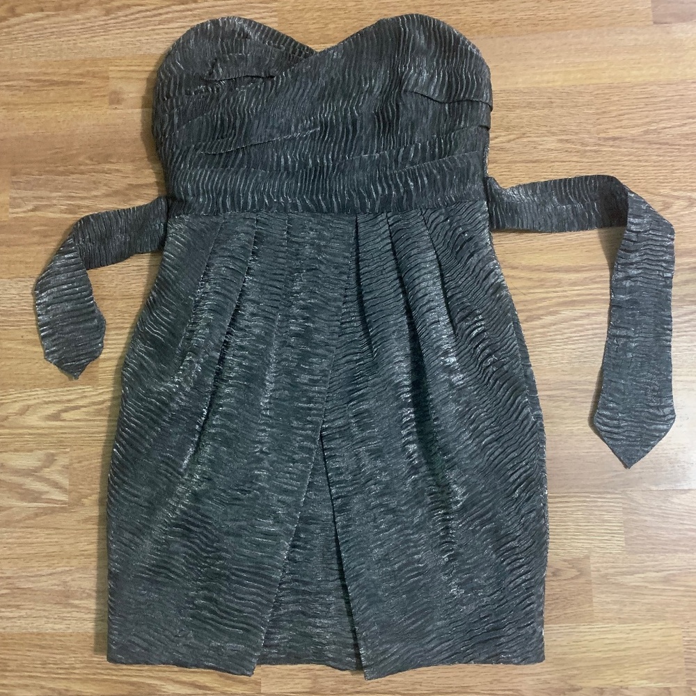 BCBG silver/steel grey dress